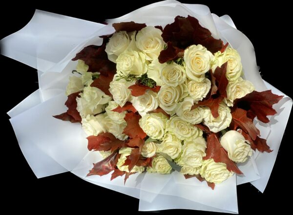 Buchet 45 fire trandafiri albi